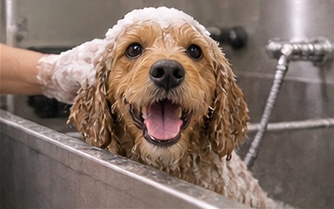 Freshly groomed dog