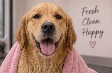 Dog after grooming appointment